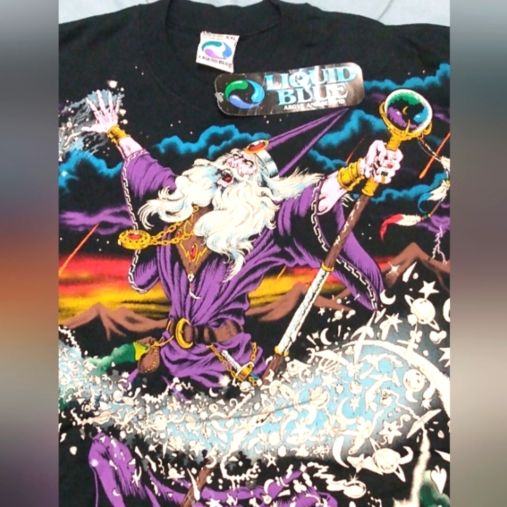RARE,Vintage Liquid blue,Wizard/Grail tshirt,XXL(short sleeve)XL(long sleeve,NEW